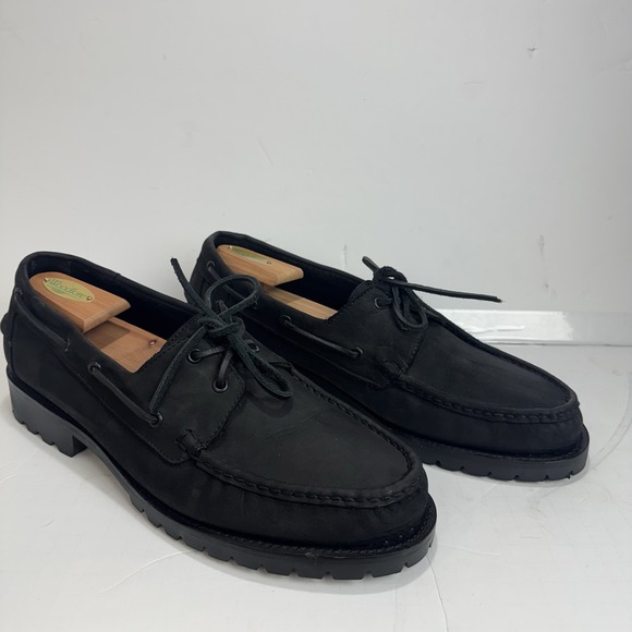 Thursday Boot Co Handsewn Top Sider Leather Shoes Sz 12 Black